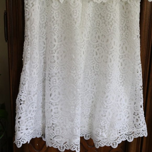 MY MICHELLE Sleeveless Lace Overlay Popover A-line Dress NWT! - White, Size 4 - Picture 10 of 16